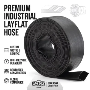 PVC Blue Lay Flat Discharge Water Hose Pipe for Pool Pump Farm Agriculture Irrigation