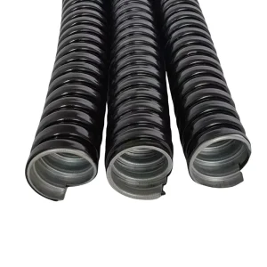 PVC Coated Flexible Hose Cable Wire Protection Black Electrical Metal Conduit Pvc Coated Flexible Corrugated Conduit