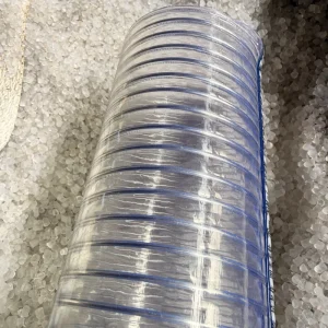PVC Coated Steel Wire Reinforced Clear Flexible Duct Hose with Customized Size for Industrial Air Ventilation Extruding Cutting