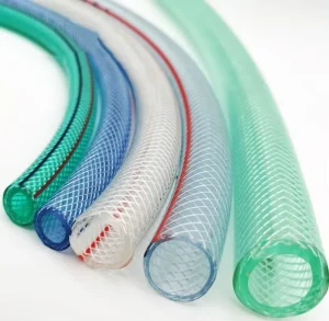 PVC Fiber Reinforced Hose Transparent Flexible Plastic Water Hose Fiber Reinforced Tri Color Garden Braided Hose