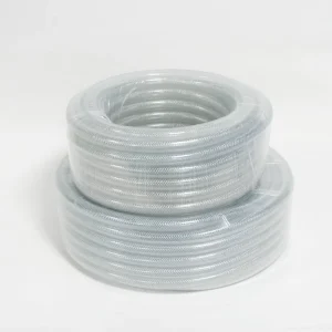 PVC Flexible Transparent Clear Fiber Reinforced Braided Hose Pipe High Pressure 30bar 6mm 100m for Air and Garden Irrigation