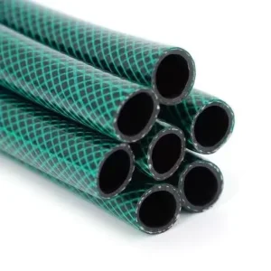 PVC Garden Hose Green Reinforced Ribbed Horticultural Irrigation Hose 1/2-3/4 Inch Gardening