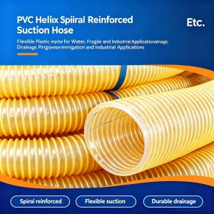 PVC Helix Spiral Reinforced Suction and Discharge Hose Flexible Plastic Pipe for Water Pump Drainage Irrigation and Industrial