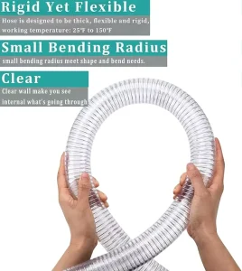 PVC High Pressure Durable Spring Spiral Steel Wire Reinforced Flexible Water Air Suction Hose for Industrial Use