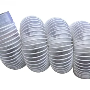 PVC High Pressure Reinforced Clear Spiral Flexible Duct Hose Heavy Duty Anti Crush ISO Certified for HVAC Fume Exhaust