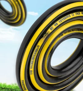 PVC Hose 1 4 Matte Finish Black with Yellow Stripe -40C to +100C Inner Diameter