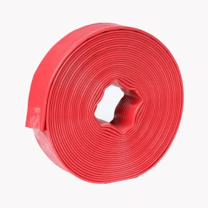 PVC Lay Flat Hose Water Discharge High Pressure Pipe Red Color Flexible Mangueras De Riego Canvas Hose