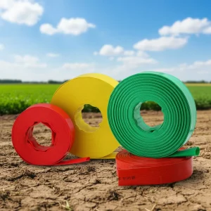PVC Layflat Hose 2 8 Bar Agricultural Irrigation Flexible Water Discharge Hose Anti UV Lightweight Flexible Durable
