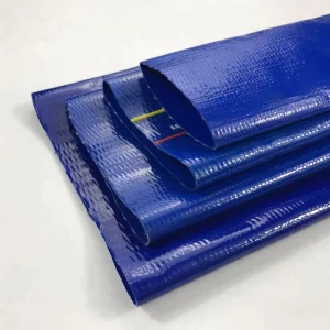 PVC Layflat Hose Blue Flexible Durable High Pressure for Agricultural Use 2 Inch 4 bar 58 psi 100m