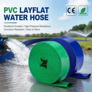 PVC Layflat Hose High Pressure Water Discharge Hose Flexible Irrigation Hose Pump Water Transfer Pipe Factory Supply
