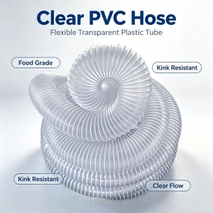 PVC Plastic Coated Steel Wire Flexible Hose Industrial Ventilation Dust Extraction Exhaust Duct Suction Hose for Woodworking