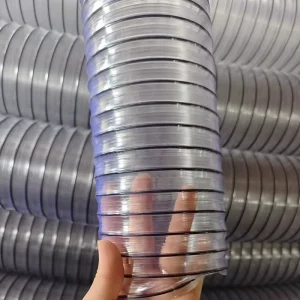 PVC Plastic Coated Steel Wire Hose Flexible Clear Duct Hose with Steel Wire Helix for Dust Extraction