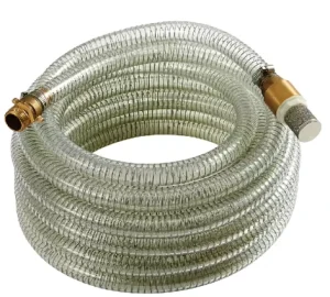 PVC Plastic Suction Hose with Brass Valve Water & Garden Hose for Outdoor & Indoor Use Easy to Use Anti-UV Adjustable Reel