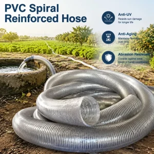 PVC Reinforced Spiral Pipe for Sewage and Sand Pumping 18mm Outer Diameter 1mm Thickness