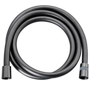 PVC Shower Hose 1.2m 1.5m Durable Flexible Standard Thread Leak Proof Black Silver for Home Use