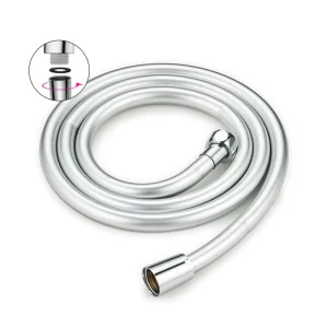 PVC Shower Hose Flexible 1.5M Lightweight Anti-Twist Rubber Tube Universal Bathroom Shower Head Hose Connector with Brass Nut