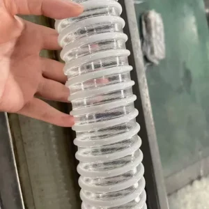 PVC Spiral Reinforced Vacuum Hose Flexible Flat Rib Corrugated Hose for Sand Suction Grain Conveying High Pressure Vacuum Hose