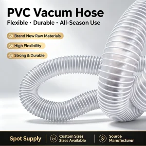PVC Spiral Steel Wire Reinforced PVC Dust Suction Pipe Industrial Ventilation Exhaust Air Pipe Corrosion Resistant PVC Horse