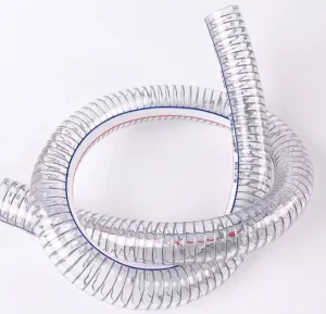 PVC Spiral Steel Wire Reinforced Transparent Hose 1.5 Inch Agricultural Irrigation Water Hose