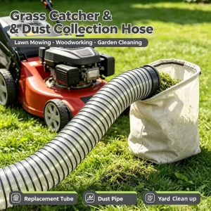 PVC Steel Wire Reinforced Flexible Spiral Hose Riding Lawn Mower Bagger Grass Catcher Replacement Tube Woodworking Dust Pipe