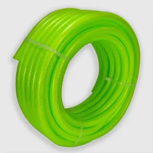 PVC Transparent Hose with Fiber Reinforced Woven Plumbing Hose, Lightweight 4 6 8 10 12 Bar Plastic Braided Vinyl Tubing 100m