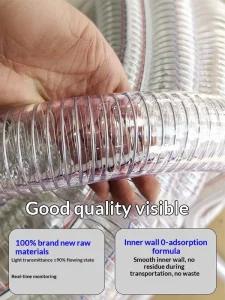 PVC steel wire reinforced hose inner diameter 25 mm wall thickness 3.5 mm