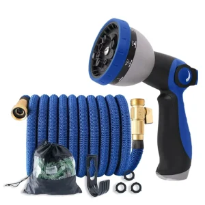 Pipe Factori 50ft Hose Expanding Garden Water Hose Lightweight Latex Flexible Expandable Hose with 10 Function Nozzle