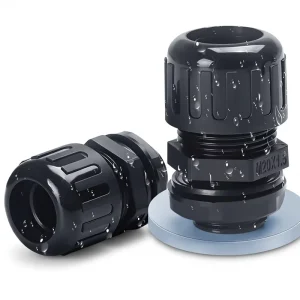 Plastic Corrugated Tube Connector IP68 Sealing Fixing Head Metric PG Type M20x1.5 Thread 10-50mm Pipe
