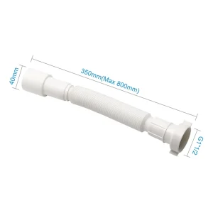 Plastic Drain Waste Flexible Hose White Color PP White 40/50mm Shower Expansion Pipe