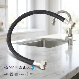 Plastic Nut Black PEX Flexible Modern Shower Plumbing Hose Hot/Cold Water 40CM