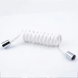 Plastic Telescopic Spring Tube Telephone Line Hose Stainless Steel Nuts Wash Spray Gun Flexible Connecting Low Pressure Bathroom