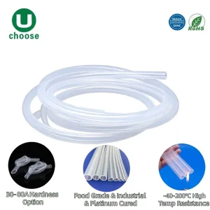 Platinum Cured Food Grade Silicone Tubing High Temp -40~200 Flexible Soft Hose Custom Size Medical Peristaltic Pump Cutting