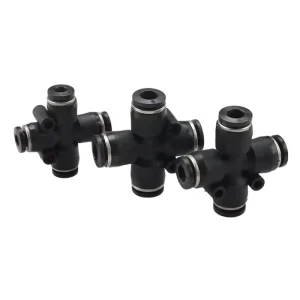 Pneumatic Air Plastic Cross X Fittings Connection Air Pipe Quick Push-in Push to Connect Pipes Hose Fitting PZA Connector