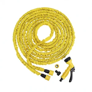 Polyester Expandable Garden Hose Magic Soft Durable Retractable 75FT High Pressure 260Psi ABS Connectors for