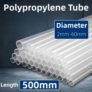 Polypropylene (PP) Plastic Tube Durable Customizable Diameter Length Hard Hollow Thin Tube Clear Color Industrial Use