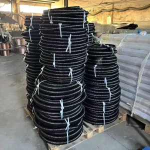 Polyurethane Duct Steel Wire Reinforced PU Air Flexible Ducting Hose Polyurethane Black PU Air Duct with Copper Plated SteelWire