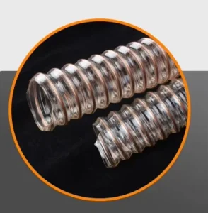 Polyurethane PU TPU with Copper Wire Inside Reinforced Inner Flat Thick Wall Vacuum Suction Air Ventilation Pipe Hose
