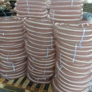 Polyurethane Telescopic Steel Wire Corrugated Spiral Pipe Dust Collection Pipe PU High Temperature Resistant Steel Wire Hose