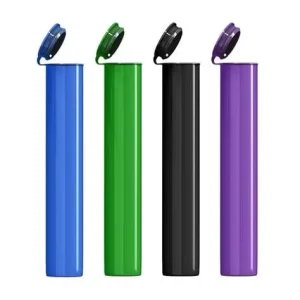 Pop Top Plastic Storage Tube Flip Top Squeeze 116mm Child Proof Pop Tube