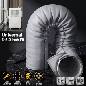 Portable AC Exhaust Hose Thermal Insulation Sleeve Energy Saving Cover Elastic Fabric 5 & 5.9 Inch OEM Factory