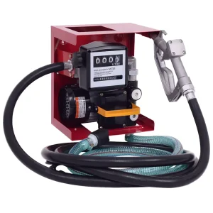Portable Electric Self Priming Diesel Oil Kerosene Fuel Transfer Pump Kit with Meter Nozzle and Hose Oil Transfer Pump