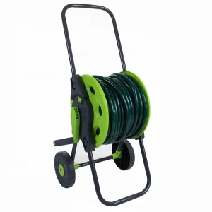 Portable Freestanding Trolley Garden Watering Hose Holder Plastic Hose Reel Cart Suitable for Yard Lawn Farm Patio Storage