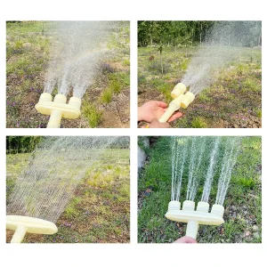 Portable Multi head Adjustable Yellow ABS Plastic Garden Sprayer Sprinkler Hose Outdoor Watering Tool Sprinkler