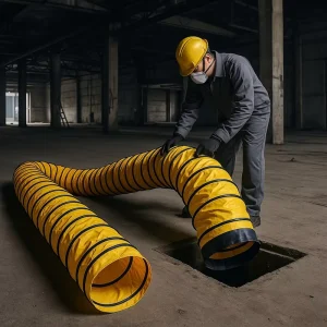 Portable PVC Flexible Ventilation Duct Hose Heavy Duty Air Pipe with Blower Fan for Construction Site Factory Direct
