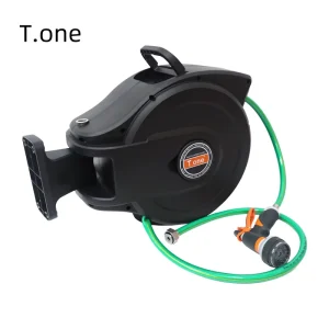 Portable Retractable Garden Hose Reel Plastic 15m 6Bar Custom Water Hose Reel for Car Washing Lawn Watering Villa