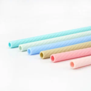 Portable Reusable Silicone Straw Soft Drinks Children’s Bar Accessories Foldable Feature Soft Drink Threaded Rubber