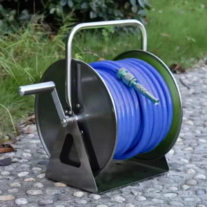 Portable Stainless Hose Reel Cart Food Grade Garden Hose Reel Cart Metal Garden Reel and Water Hose