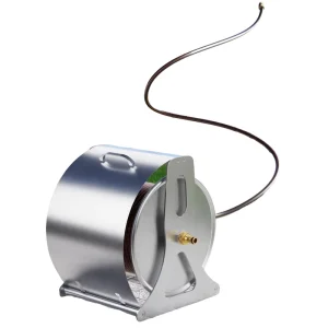 Portable Wall Mounted Retractable Stainless Steel Metal Garden Water Hose Pipe Reel Cart with Flip Cover