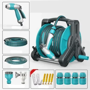 Portable Yellow Plastic 12mm Diameter All Season Water Hose Reel Wall Heavy Duty Automatic Retractable Garden Hose Winder Home