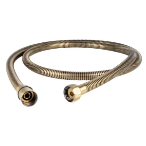 Premium Brushed Brass Double Lock Shower Hose Stainless Steel Braided Flexible Anti Twist Anti Leak Bathroom Water Hose